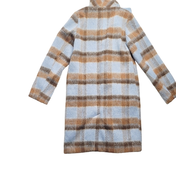 Anthropologie If By Sea Plaid Ruffled Overcoat Small - Picture 9 of 11